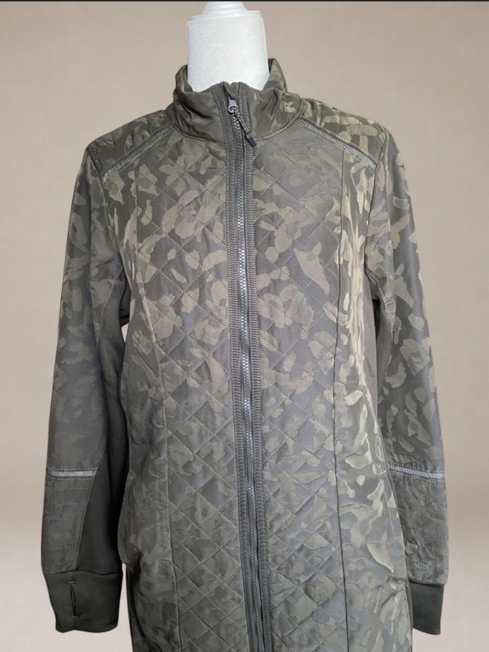 Avia Olive Camo Quilted Utility Jacket